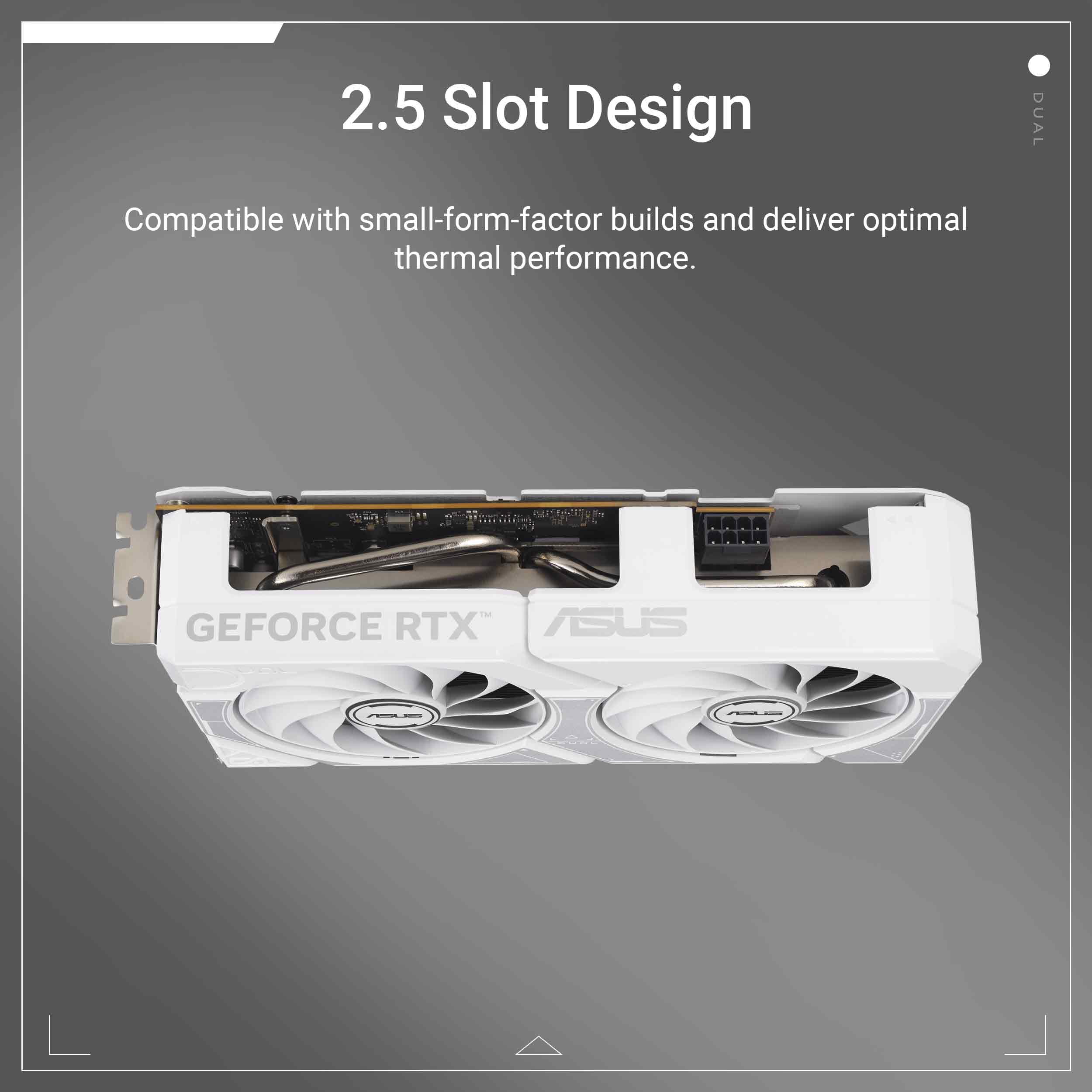 Dual NVIDIA GeForce RTX™ 5060 8GB GDDR7 White OC Edition Graphics Card, Desktop (PCIe 5.0, DLSS 4, HDMI 2.1b, DisplayPort 2.1b, 2.5-Slot, Axial-tech Fan, Dual BIOS), 3 Year Warranty - Image 2