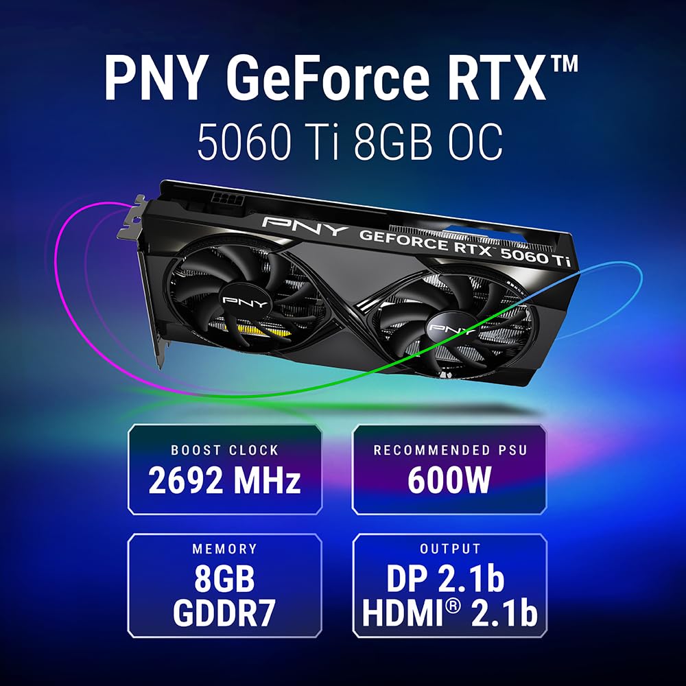 NVIDIA GeForce RTX™ 5060 Ti 8GB OC Dual-Fan Graphics Card - Image 2