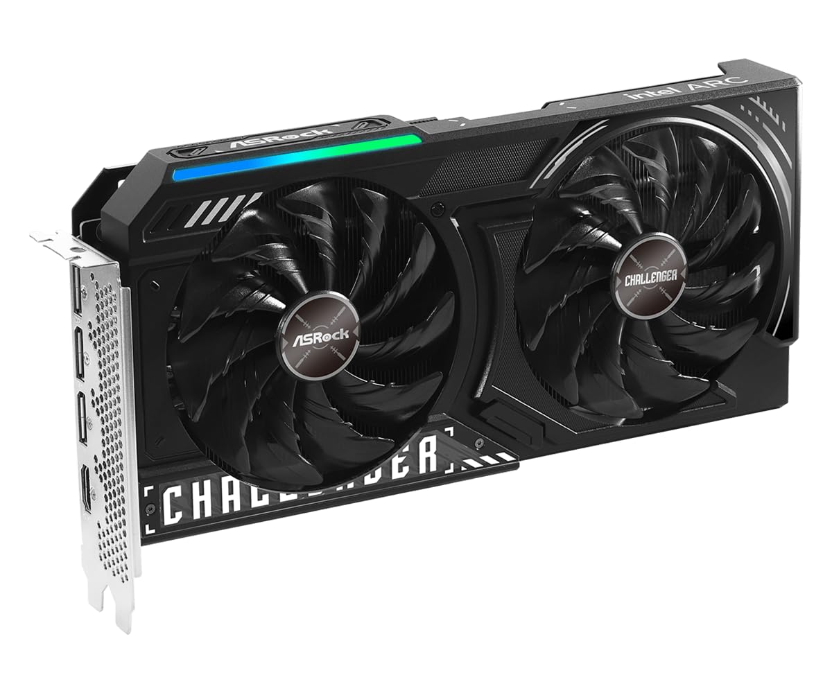 Intel Arc B570 Challenger 10GB OC GDDR6 Graphics Card, 2600 MHz GPU, 19 Gbps Memory, Dual Fan, Metal Backplate, HDMI 2.1a, DisplayPort 2.1, 0dB Cooling - Image 3