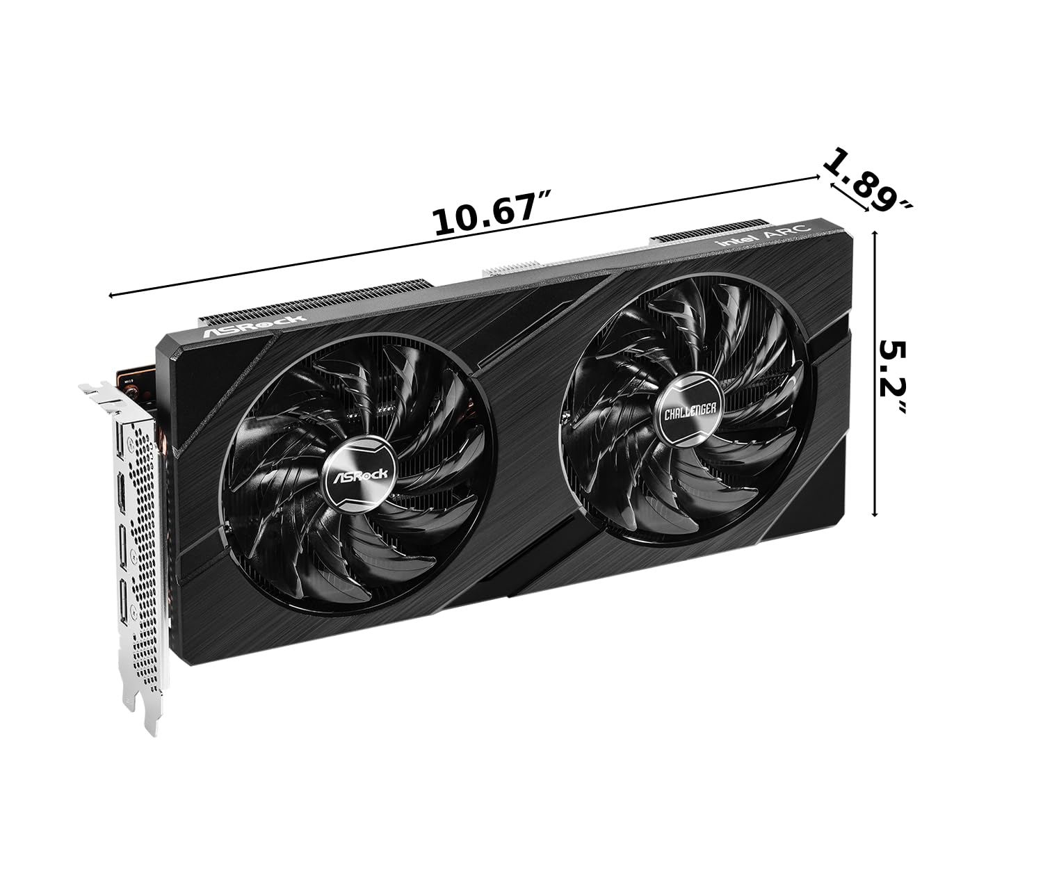Intel Arc A580 Challenger 8GB OC Graphics Card, Intel Xe HPG Architecture, 8GB GDDR6, PCIe 4.0, Dual Fans, 0dB Silent Cooling, DisplayPort 2.0 - Image 3