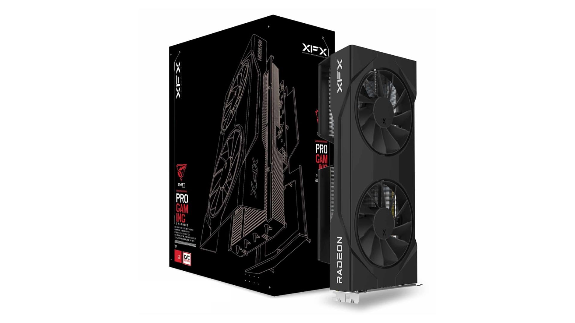Swift AMD Radeon RX 9060 XT OC Gaming Edition with 16GB GDDR6 HDMI 2xDP, RDNA 4 RX-96TSW16BQ, Graphics Card, Compatible with Desktop PCs
