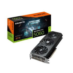 GeForce RTX 5060 Gaming OC 8G Graphics Card,8GB 128-bit GDDR7, PCIe 5.0, WINDFORCE Cooling System,Made by NVIDIA,DisplayPort & HDMI - Video Output Interface, GV-N5060GAMING OC-8GD Video Card