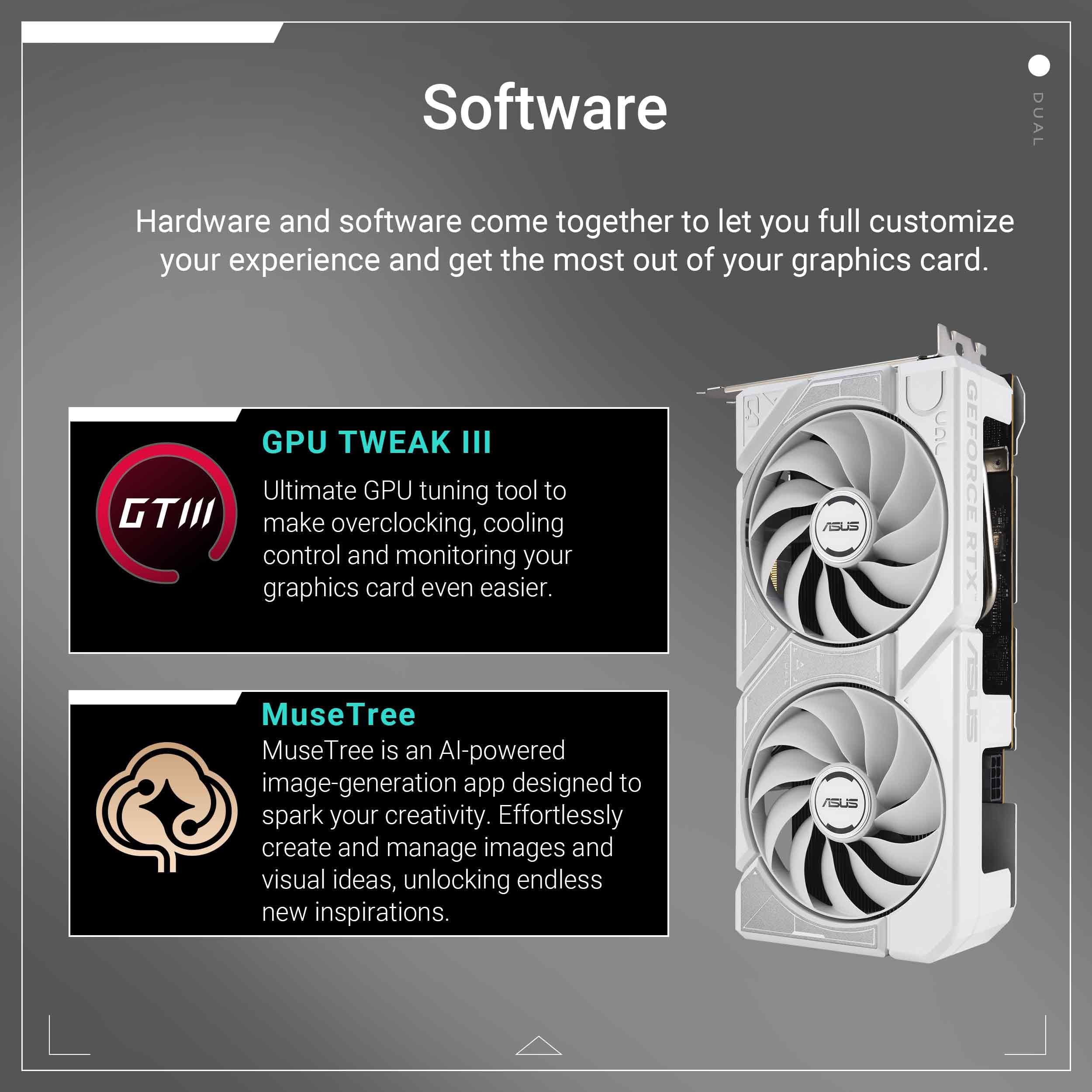 Dual NVIDIA GeForce RTX™ 5060 8GB GDDR7 White OC Edition Graphics Card, Desktop (PCIe 5.0, DLSS 4, HDMI 2.1b, DisplayPort 2.1b, 2.5-Slot, Axial-tech Fan, Dual BIOS), 3 Year Warranty - Image 7