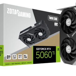 Gaming GeForce RTX 5060 Ti 8GB Twin Edge OC DLSS 4 8GB GDDR7 128-bit 28 Gbps PCIE 5.0 Gaming Graphics Card, IceStorm 2.0 Cooling, SFF-Ready, ZT-B50610H-10A