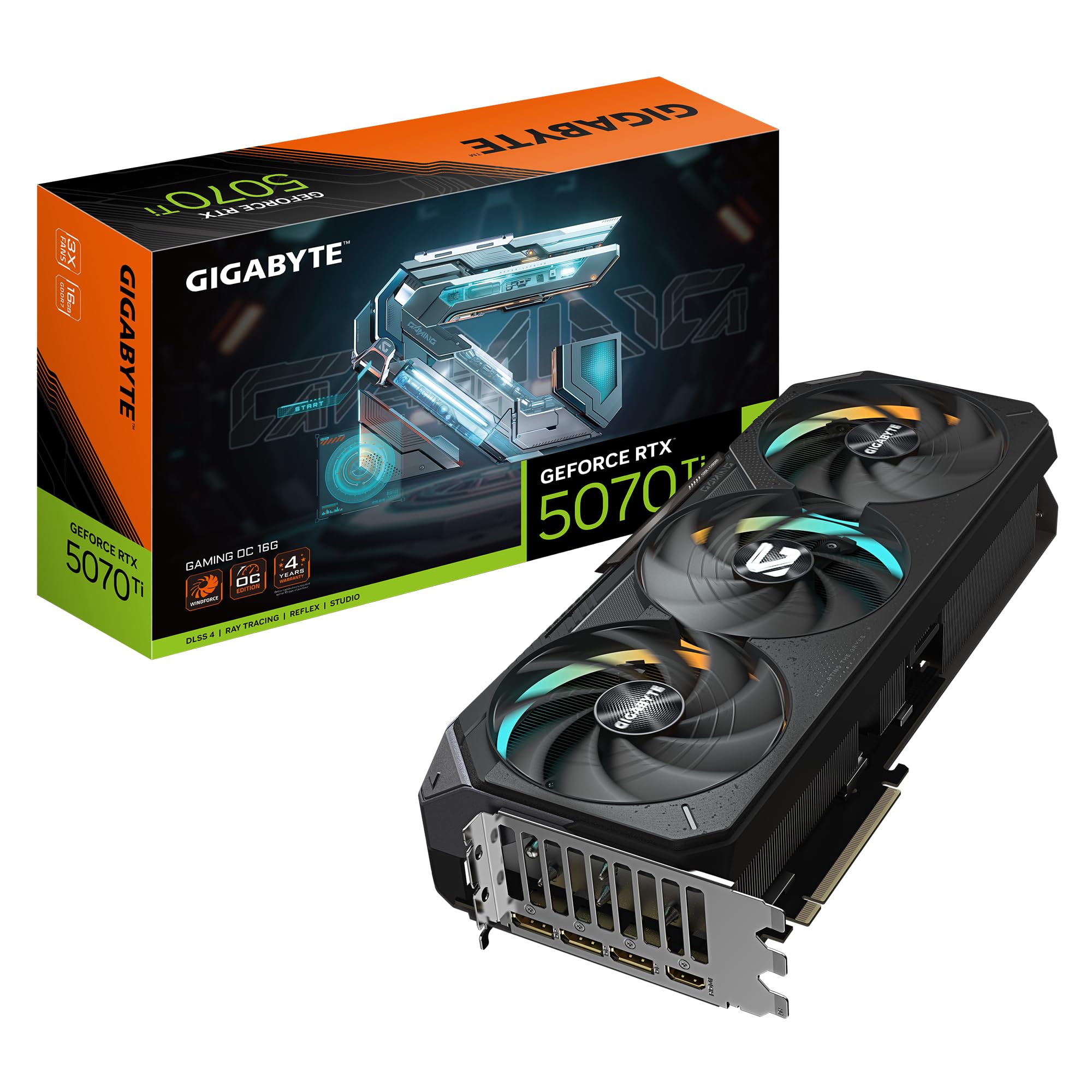 GeForce RTX 5070 Ti Gaming OC 16G Graphics Card, 16GB 256-bit GDDR7, PCIe 5.0, WINDFORCE Cooling System, GV-N507TGAMING OC-16GD Video Card